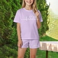 thumbnail image 2 of Girls 2 Piece Clothing Sets Short Sleeve T Shirt and Elastic Waist Shorts Girl Clothes, 2 of 4