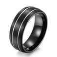 thumbnail image 3 of Men's Tungsten Carbide Band Blue/Silver/Rose Gold Wedding Fashion Ring Size 8-12, 3 of 8