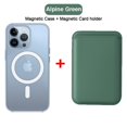 thumbnail image 1 of Funda de cuero transparente con tarjetero para iPhone, 15 Pro Max, 14, 13, 12, 11, XR, XS, X, 7, 8 Plus, Mini, Magsafe, cubierta de carga inalámbrica, 1 of 4