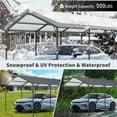 thumbnail image 6 of taoruifang 12x21 FT Heavy Duty Metal Carport, Galvanized Steel Roof & Frame Portable Garage for Car Truck Boat Tractor, Charcoal, 6 of 8