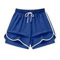thumbnail image 6 of COMVALUE Women Athletic Shorts 2 in 1 Elastic Waist Pockets Biker Ball Games Running Sports Summer Outfits (Blue, XL), 6 of 9