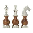 thumbnail image 6 of 9", 9", 8"H Brown Aluminum Metal King, Knight, Bishop Chess Sculpture, by DecMode (3 Count), 6 of 7