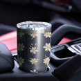 thumbnail image 5 of 30oz Pioneer Flower Floral Print Pattern Tumbler, Double Wall Vacuum Insulated Cup, BPA-Free Leak Proof Lid & Reusable Straws, Hot 12h, Cold 34h, 5 of 6