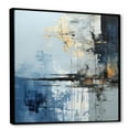 thumbnail image 2 of Designart "The Abstract Painting Of Grey And Blue Lakes" Landscape Lake River Floater Framed Wall Art Prints, 2 of 5