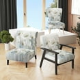 thumbnail image 1 of Designart "Blue botanic Oasis III" Blue Abstract Botanicals Upholstered Accent Chair - Modern Arm Chair For Living Room, 1 of 7