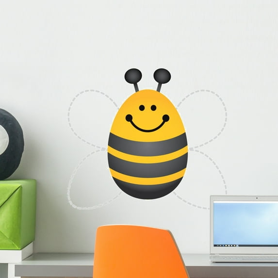 Bumble Bee Wall Decal by Wallmonkeys Peel and Stick Graphic (18 in H x 11 in W) WM107074