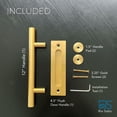 thumbnail image 5 of Rio Salto 12-Inch Gold Barn Door Handle Kit Closet Door Handle Solid Aluminum Brass Finish Pull Handle Flush Handles Hardware Large Sliding Door Handles 1-Door Gold - 1Pack, 5 of 8