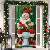 SHENGXINY 1PCS Christmas Door Cover Christmas Door Frame Plastic Christmas Door Cover Decoration Christmas Door Cover Door Hanging Party Decoration Door Cover Tapestry 79.92×35.83in Multicolor
