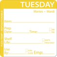 thumbnail image 2 of HUBERT® Tuesday Labels Yellow Flex-Temp Repositional Day of The Week Labels Tuesday - 2" Square, 2 of 3