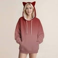 thumbnail image 5 of ShiShine Womens Hoodies with Cat Ear Long Sleeve Graphic Pullover Cute Oversized Sweatshirts Casual Pullover Tops, 5 of 5