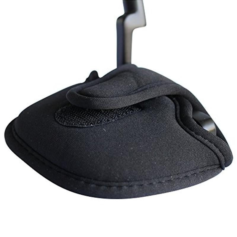 Black Golf Putter Headcover Standard Size Neoprene Club Head Cover Perfect for Mallet Putters