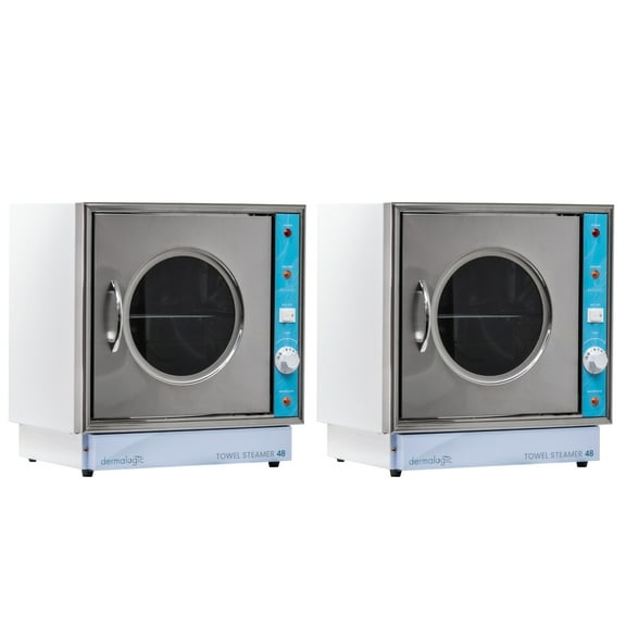 Set of 2 DERMALOGIC Towel Steamer 48 Professional Equipment for Massage Spa Barber Shop Beauty Nail Salon Furniture Equipment