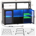 thumbnail image 2 of Estante de Vino no Empotrado para Piso,Clóset no Empotrado para Barra de Vino, Rack de Vinos, Rack para Botellas de Vino, con 2 Botelleros, 4 Portavasos para Copas de Vino y luz LED(Negro), 2 of 7