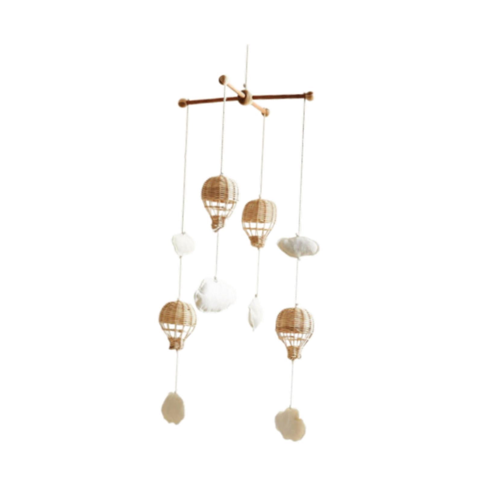 Dualoai Mobile for Crib Decorating Hanging Play Rattan Hot Air Balloon Pendant for