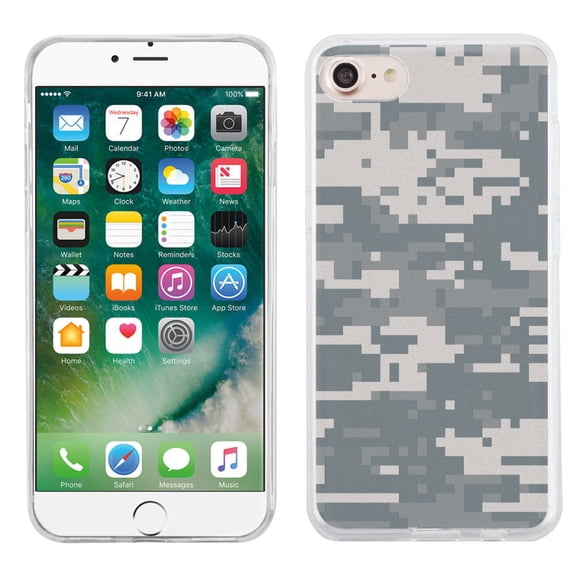 Slim-Fit case for Apple iPhone 8, OneToughShield ® TPU Gel Protector Phone Case - Digital Camouflage
