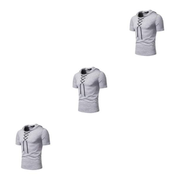 Sudadera Lisa de Manga Corta Sonducket Gris Claro XL Ligera y Transpirable