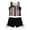 Black, variant on Girls Swimsuits Sets 2 Piece Adjustable Tank Top with Tropical Print Shorts Sets Teens Summer Beach Swimwear 7-16 Years