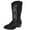 Black, variant on Women's Mid Calf Boots Suede Embroidery Winter Casual Shoes Comfortable Heel Booties for Daily Outfits