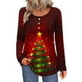 thumbnail image 2 of Elvqul Womens Tops Christmas Shirts Funny Crewneck Fall Casual Tops for Juniors Long Sleeve, 2 of 5
