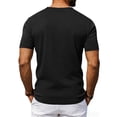 thumbnail image 4 of Yifymode Men's U Neck Short Sleeve Shirt, Tie Detail Pocket Design Casual Sports Style Top Black L, 4 of 6