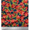 thumbnail image 1 of Soimoi Cotton Duck Fabric Holly Leaves & Floral Print Sewing Fabric Yard 42 Inch Wide, 1 of 3