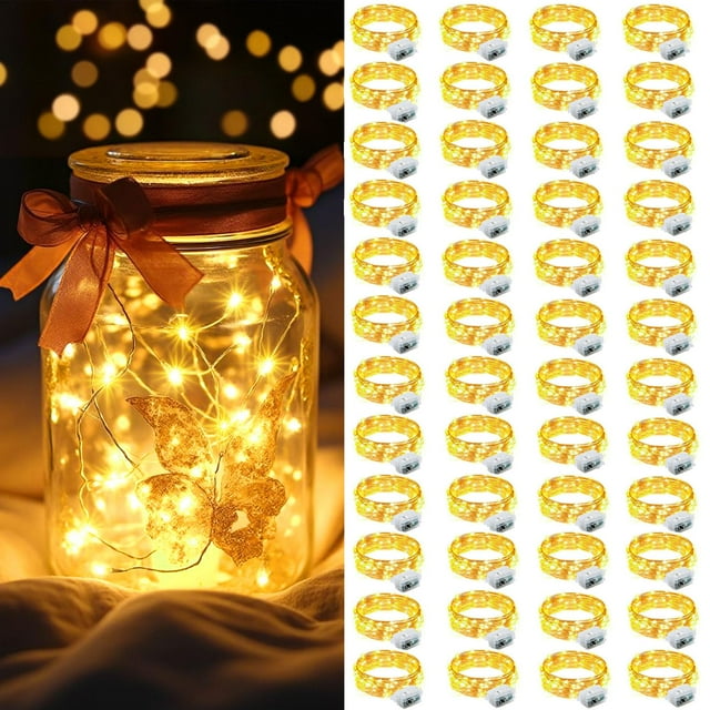 Luces de cadena AIKEI 48 unidades, 2.1 m, 20 LED, impermeables, blanco cálido