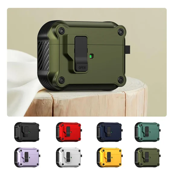 For Apple Airpods 4 3 2 1 / Pro2 Shockproof Armor Hard Case Cover W/ Keychain