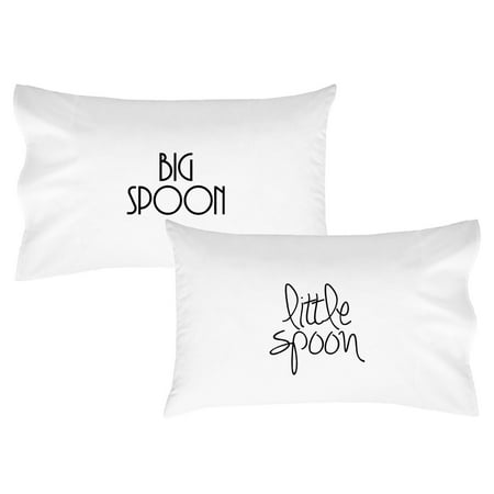 Big Spoon Little Spoon Mixed Font Pillow Cases Walmart Com