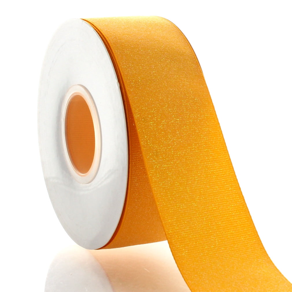 HBC 1.5" Dazzle Glitter Grosgrain Ribbon Yellow Gold 100 Yard