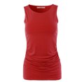 thumbnail image 2 of A2Y Women's Fitted Premium Fabric Side Ruched Sleeveless Top Ruby L, 2 of 5
