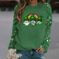 thumbnail image 5 of St Patricks Day Shirt Women Cute Gnomes with Four-Leaf Clover Print Sweatshirt Casual Crewneck Pullover Long Sleeve Holiday Tops, 5 of 5