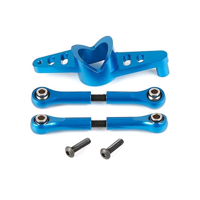 Kit de engranaje de dirección doble de Metal Cnc para 5t Rovan King Motot, accesorios modificados y mejorados, azul