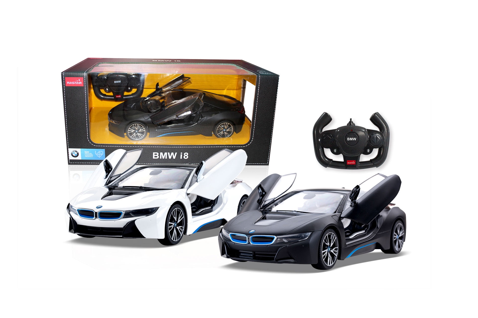 114 Remote Control BMW I8 Authentic Car Black ,Door can be open by RC