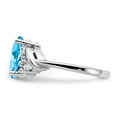 thumbnail image 2 of Primal Gold 14 Karat White Gold 10x8mm Oval Blue Topaz and Diamond Ring, 2 of 6