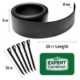 thumbnail image 4 of (2 pack) Expert Gardener 5 in. x 20 ft. Black Wood Grain Plastic Landscape Edging with Stakes, 4 of 8