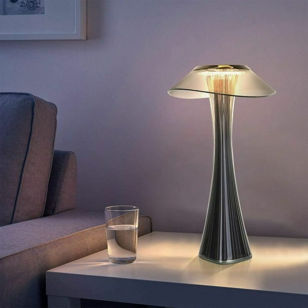Lampe de table design rechargeable tactile LED - Lampe de chevet USB en  titane à intensité variable 3W Lampe de bureau sans fil avec batterie et  abat-jour pour chambre à coucher, salon