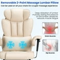 thumbnail image 3 of Hoffree Big and Tall Office Chair 450lbs, Executive Computer Desk Chair with Massage Ergonomic  Leather Chair with Footrest Reclining Desk Office Chair with Lumbar Support for Home Office, 3 of 9