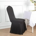 thumbnail image 5 of BalsaCircle Black Fitted Spandex Stretchable Banquet Chair Cover Ruffle Pleated Skirt Party Events Decorations, 5 of 8