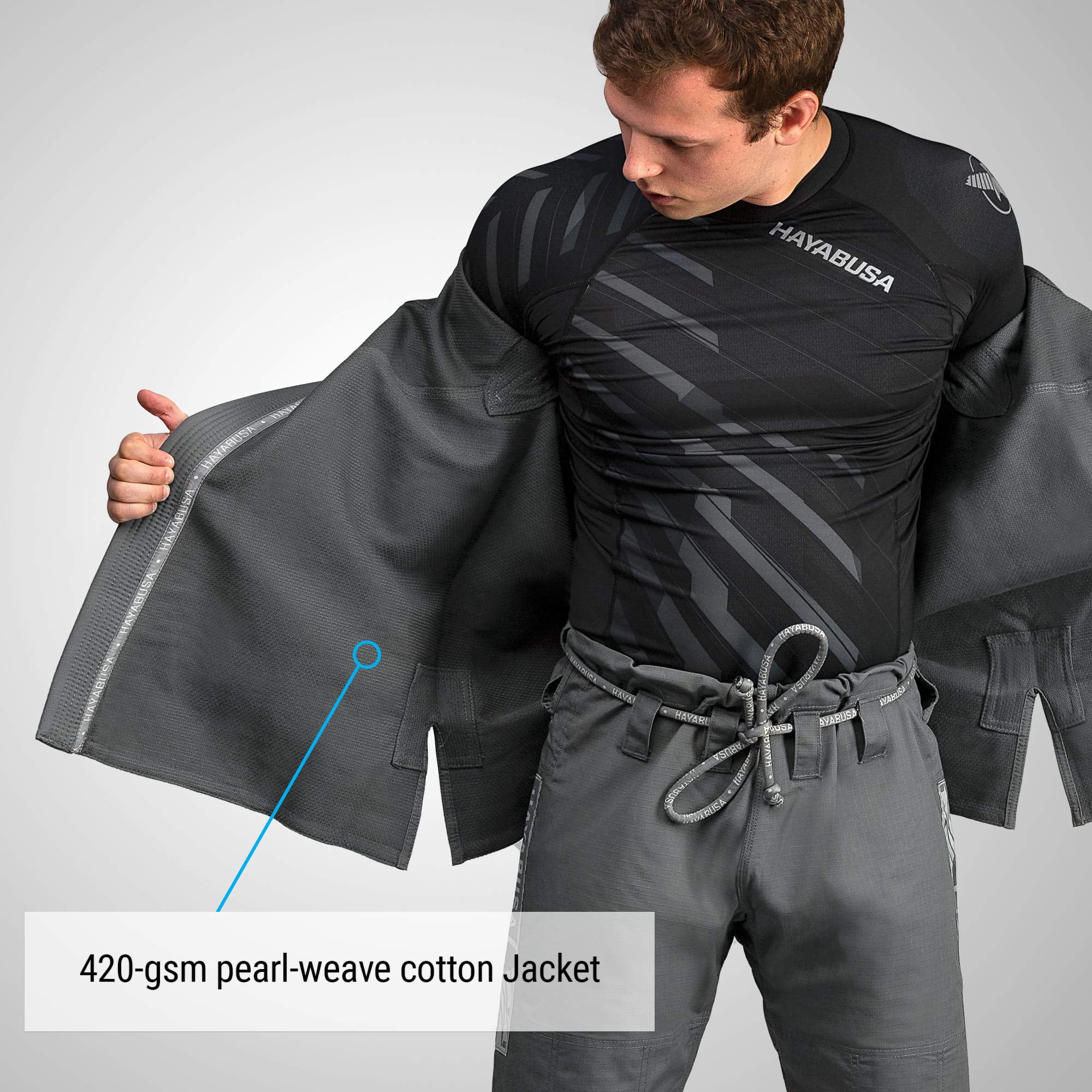 Hayabusa Lightweight Jiu Jitsu Gi - Grey, A2