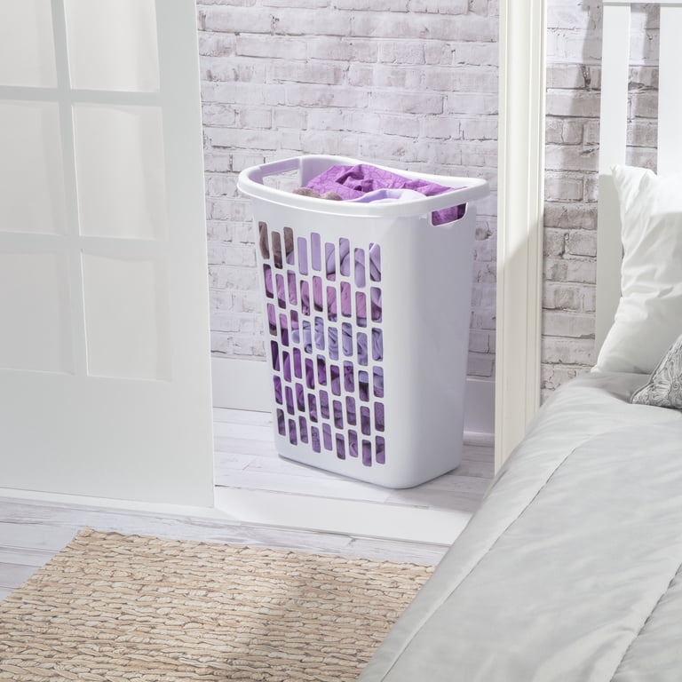 Sterilite Rectangular LiftTop Plastic Clothes Laundry Hamper Bin W/ Lid (4 Pack