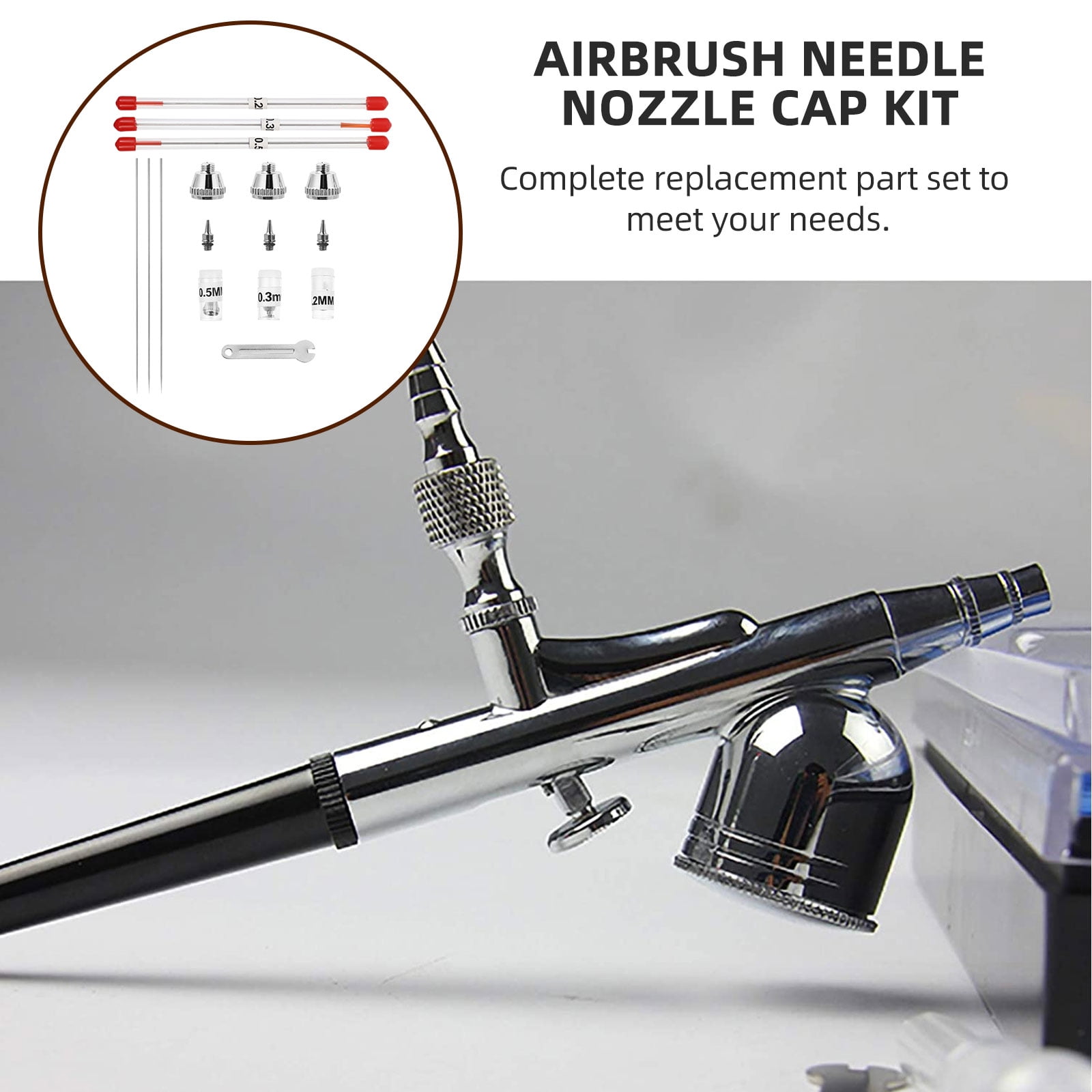 HOMEMAXS 1 Set/10PCS Airbrush Needle and Nozzle Replacement Airbrush Repair  Supply 