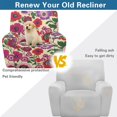 thumbnail image 4 of HELLHERO Bright Floral Pattern Recliner Chair Cover with Brushed, 4 Pcs Recliner Cover with Stain Resistant Washable Recliner Slipcovers for Pet Kids Single Seat, 4 of 8