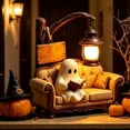 thumbnail image 6 of Cute Ghost Reading Lantern, 3D Resin Halloween Ghost Night Light Ghost Warm Light Indoor Reading Lamp Glowing Halloween Ghost Decorations for Bedroom Living Room, 6 of 7
