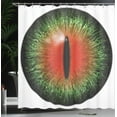 thumbnail image 3 of Ambesonne Reptile Shower Curtain, Exotic Cat Eye Egypt, 69"Wx84"L, Black Green Red, 3 of 4