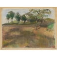thumbnail image 2 of Edgar Degas 14x12 Black Ornate Wood Framed Double Matted Museum Art Print Titled: Ploughed Field Bordered by Trees (C. 1892), 2 of 5