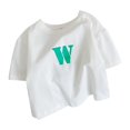 thumbnail image 1 of Gibobby Playera Térmica Ligera Camiseta sin mangas con letras informales holgadas para niños pequeños, bebés, niños y niñas, Top Cool(Blanco, 5-6 Años), 1 of 5