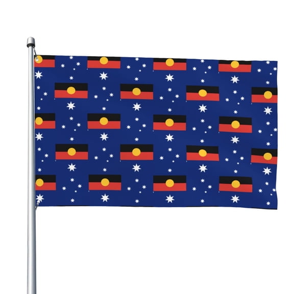 Australian Flag With Aboriginal Flag 4x6 Feet Flag Polyester Double Stitched With Grommets For Outdoor Indoor Decor