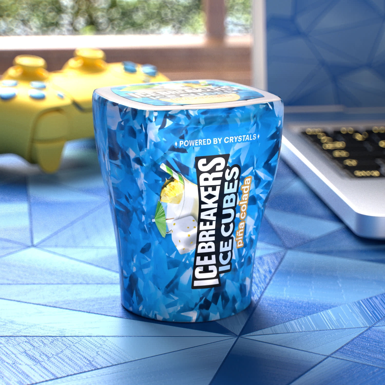 Ice Breakers Ice Cubes Pina Colada Sugar Free Chewing Gum, Bottle 3.24 oz, 40 Pieces
