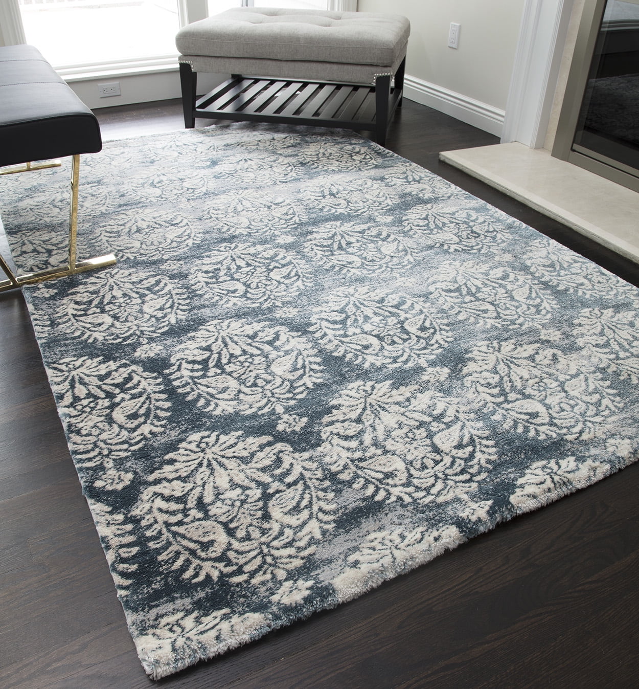 Rugs America Brighton Collection Crystal Blue BH500A Transitional