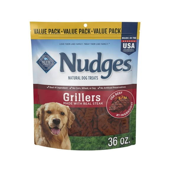 Blue Buffalo Nudges Grillers Natural Dog Treats, Steak, 36-oz. Bag